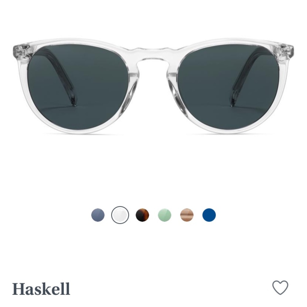 Warby Parker Haskell crystal (clear) frame sunglasses